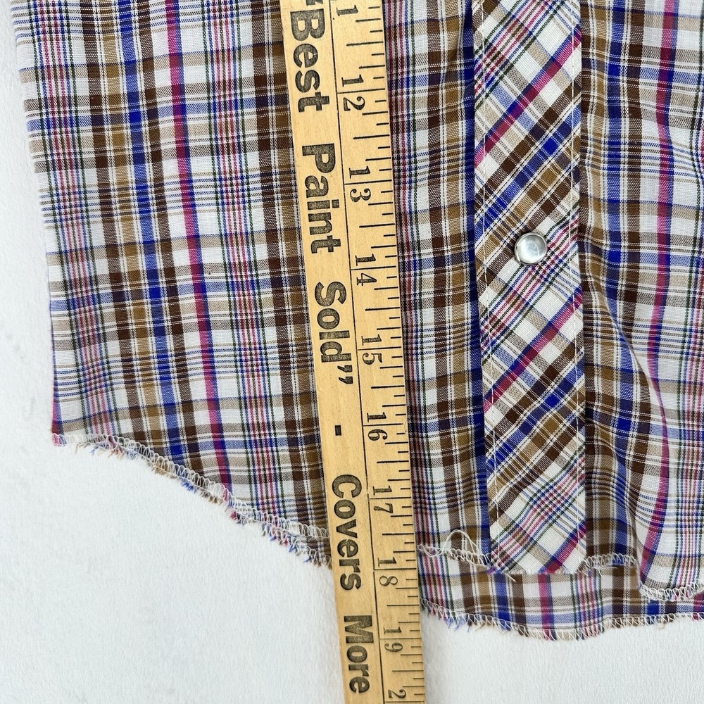 Vintage Kid Kountry Pearl Snap Shirt Kids Size 5 Western Plaid Rodeo USA Made - Picture 6 of 6